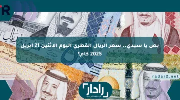 بص يا سيدي.. سعر الريال القطري اليوم الإثنين 21 أبريل 2025 كام؟